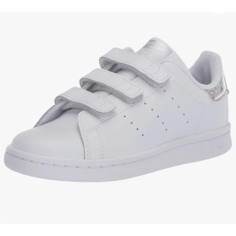 ADIDAS Stan Smith Kids Size 3 White Holograph Silver